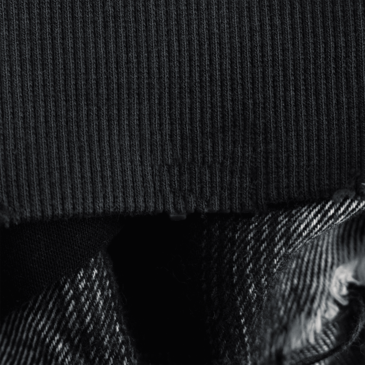 VINTAGE BLACK LAYERED CREWNECK