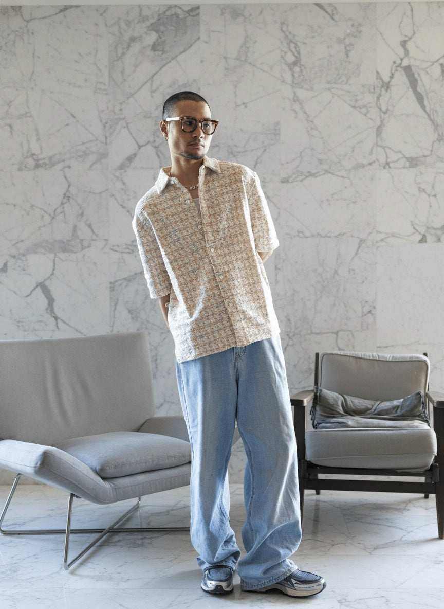 Pastel Mosaic Relaxed Fit Villa Shirt