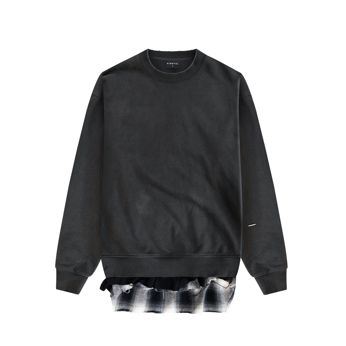 VINTAGE BLACK LAYERED CREWNECK