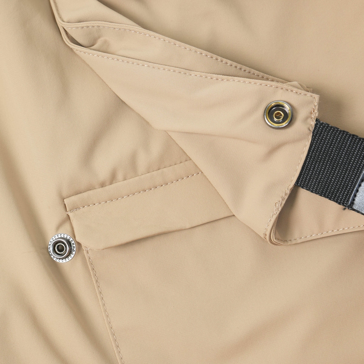 Khaki Nylon Cargo Shorts
