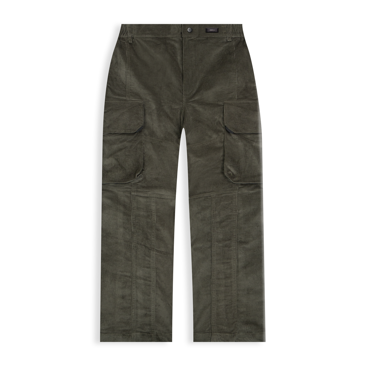 Green cargo pants on a white background