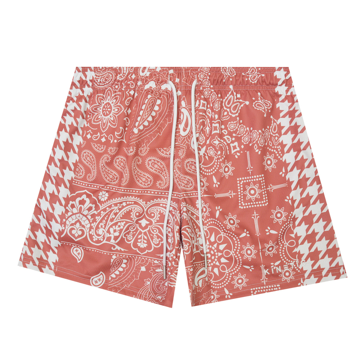 Houndstooth Paisley Terra Cotta Fundamental Short